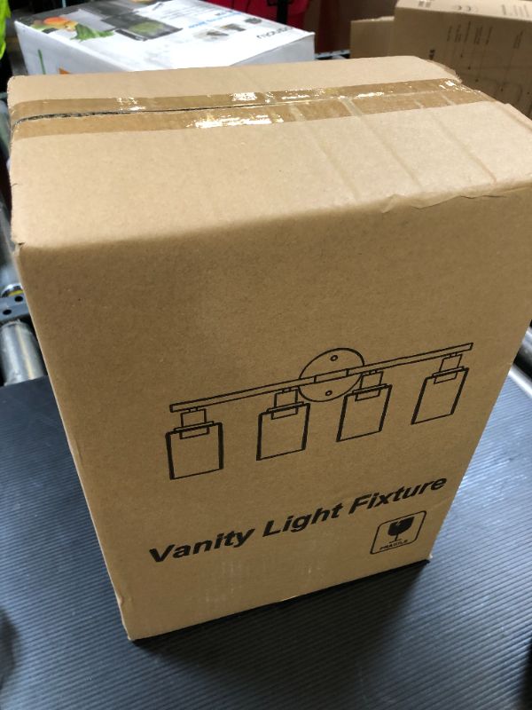 Photo 1 of 4-Light Bathroom Light Fixtures, Brushed Gold Modern Vanity Lights Over Mirror with Clear Glass Shade, Bathroom Wall Lamp for Mirror Kitchen Living Room Hallway Cabinet Porch Bedroom Reading room
