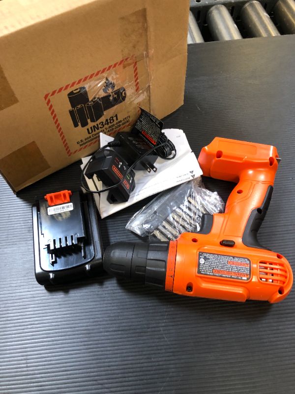 Photo 1 of BLACK+DECKER 20V MAX POWERCONNECT Power Drill Cordless Drill Driver Electric Screwdriver with 30 Piece Bit Set and Drivers Kit, Battery and Charger Included (LD120VA)