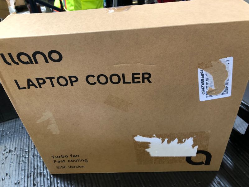 Photo 1 of llano Laptop Cooler, Gaming Laptop Cooling Pad with 3500RPM Turbofan, 4.72 Inch External Fan Laptop Stand, Adjustable Variable Speed, Button Control, Seal Foam for Rapid Laptop13-17.3in, V10, Black