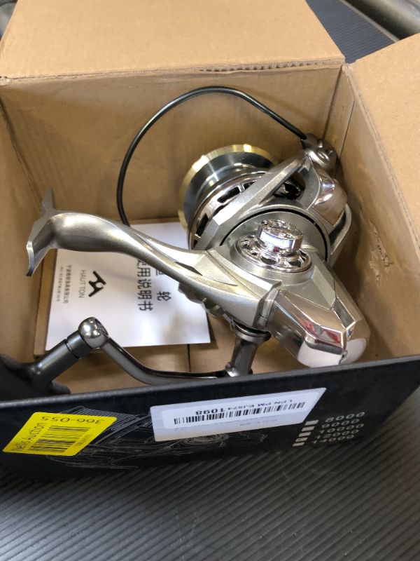 Photo 1 of HAUT TON Spinning Reel 8000/9000/10000/12000/14000,17+1BB Graphite Frame Surf Fishing Reels,4.8:1 Gear Ratio 55lbs Max Drag Inshore&Offshore Saltwater Fish (HT-NGK-12000)