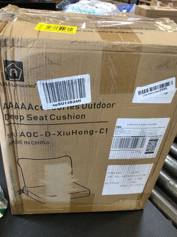 Photo 1 of AAAAAcessories Outdoor Deep Seat Cushions, Waterproof, Fade-Resistant Patio Furniture Replacement Cushions, 24" x 24" x 5", Rust