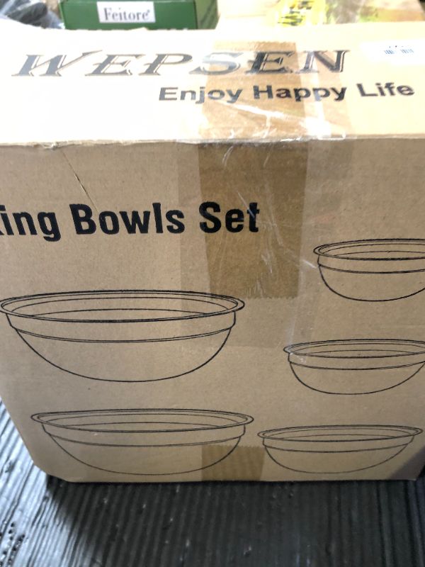 Photo 1 of WEPSEN Mixing Bowls Set, 27PCS Stainless Steel Mixing Bowl with Lid Set, Large Nesting Bowls 7, 4.5, 3, 2.5, 2, 1.5QT, Measuring Cups and Spoons Baking Utensils Metal Bowl for Kitchen Prep