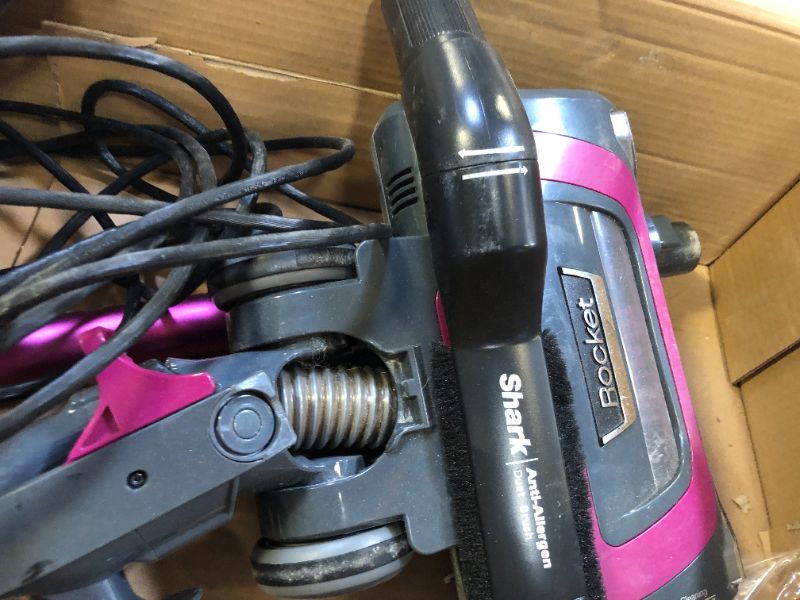 Photo 1 of Shark HV371 Rocket Pro DLX Corded Stick, Removable Hand Vacuum, Advanced Swivel Steering, XL Cup, Crevice Tool, Upholstery Tool & Anti-Allergen Dust Brush, Fuchsia, Capacity