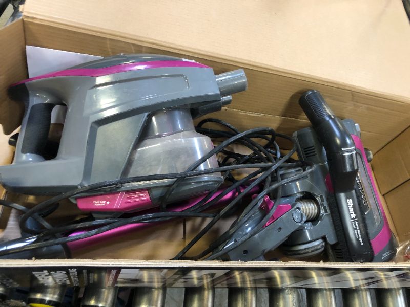 Photo 1 of Shark HV371 Rocket Pro DLX Corded Stick, Removable Hand Vacuum, Advanced Swivel Steering, XL Cup, Crevice Tool, Upholstery Tool & Anti-Allergen Dust Brush, Fuchsia, Capacity
