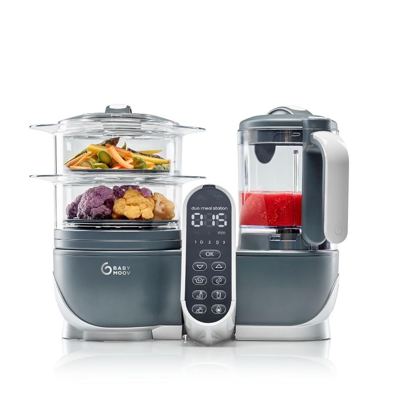 Photo 1 of Babymoov Duo Meal Station Grey: Multi-Speed Baby Food Maker Steamer and Puree Blender, Baby Food Processor that warms & defrosts (Nutritionist Approved)
