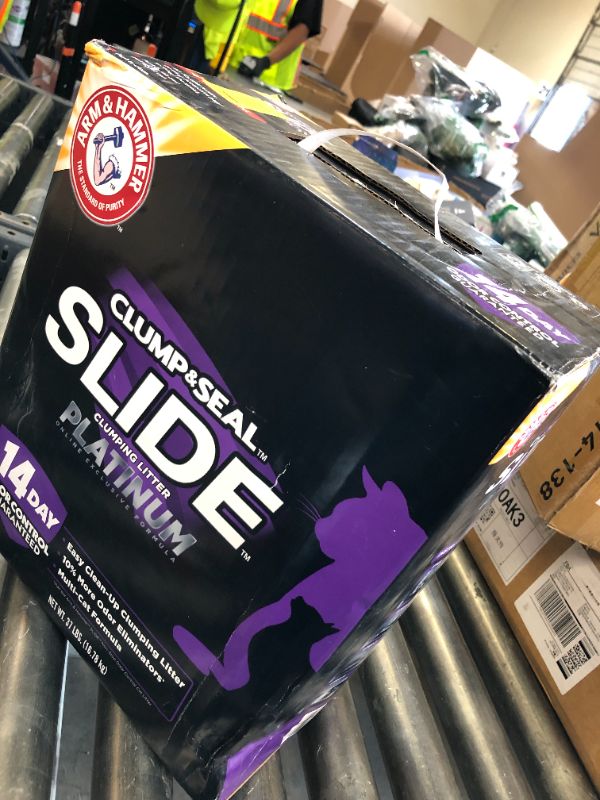 Photo 1 of ARM & HAMMER Clump & Seal SLIDE Platinum Multi-Cat Clumping Litter, Easy Clean, Superior Odor Control, 37 Lbs