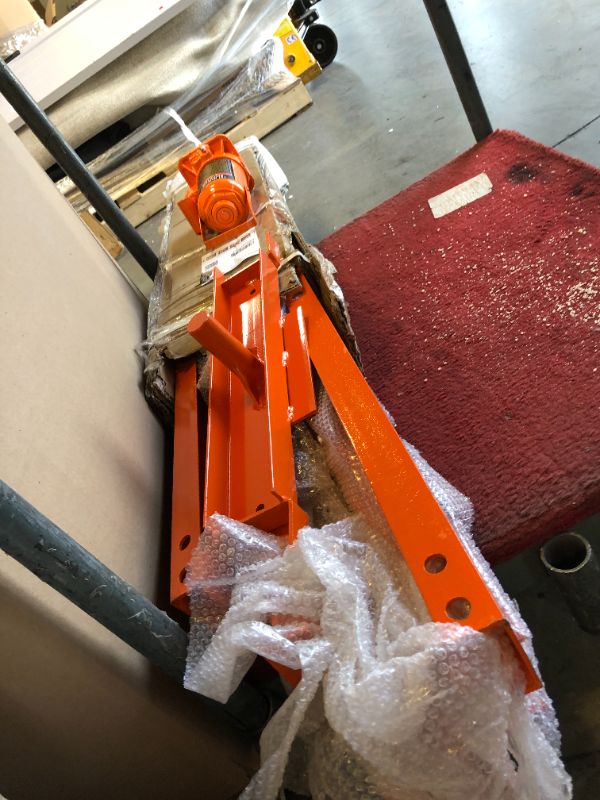 Photo 1 of VEVOR Hydraulic Shop Press, 12 Ton/26000lbs, H-Frame, 4-Hold Adjustable Height, with Movable Plates, for Garage or Professional Users, Orange