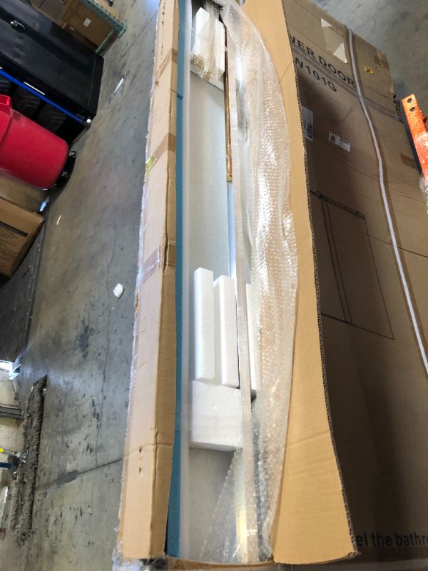 Photo 1 of DELAVIN 56-60" W x 75" H Frameless Sliding Shower Door, Frameless Shower Door, Shower Glass Door with 5/16" (8mm) Clear SGCC Tempered Glass, Explosion-Proof Film, Stainless Steel Hardware, Gold