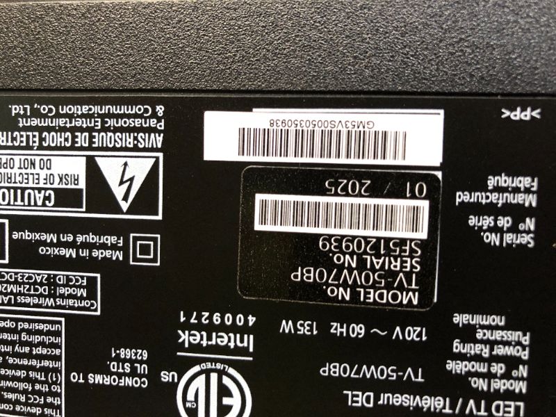 Photo 1 of Panasonic W70 Series (2025 Model) 50" LED 4K Ultra HD Smart Fire TV, Press & Ask Alexa, Apple AirPlay, HDR10+, HDMI 2.1, and Bluetooth Support - 50W70BP