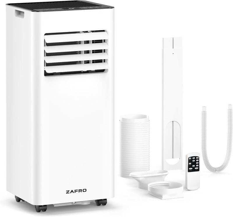 Photo 1 of ZAFRO 8,000 BTU Portable Air Conditioners, 4 Modes Portable AC Unit with Fast Cooling/Energy Efficient/Remote/24Hrs Timer for Bedroom/Dorms/Indoor Rooms, White

