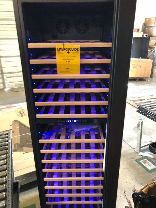 Photo 1 of 200 Bottle Dual Zone Wine Fridge – 24 Inch Large Capacity Wine Cooler Refrigerator Freestanding/Built-In with Upgraded Compressor, Low-Noise Wine Cellar & Intelligent Temperature Control - Black