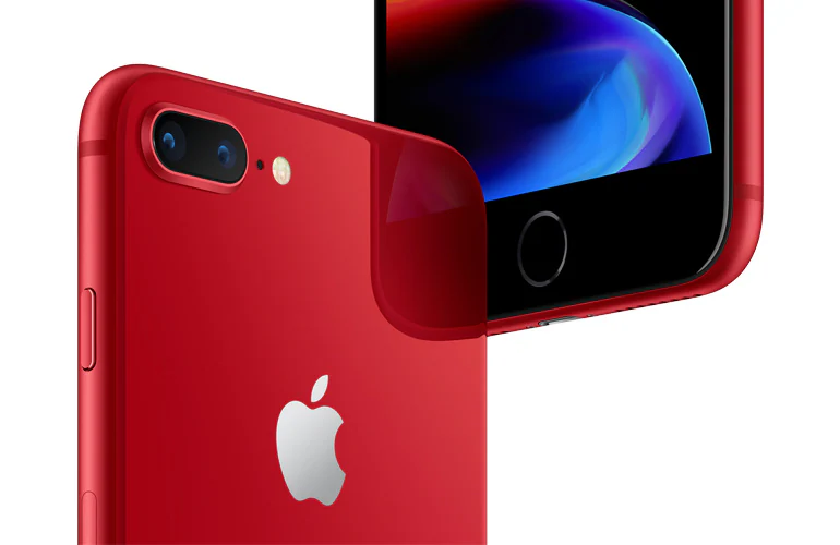 Photo 1 of Iphone 9 (Product)Red, with charger cable and charging brick/block. For parts only.