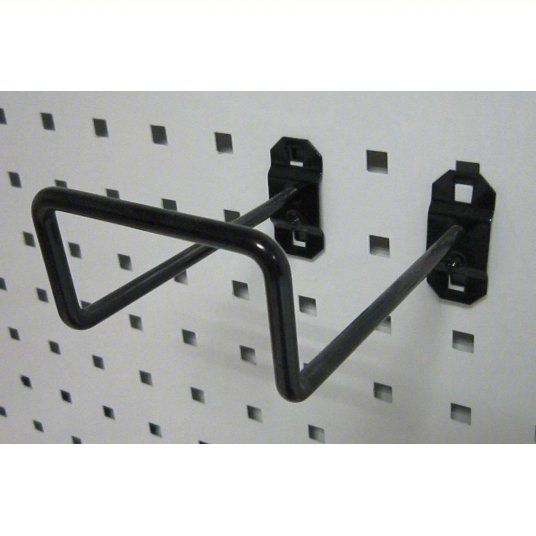 Photo 1 of APPROVED VENDOR Double Closed Pegboard Hook: 5 1/2 in x 4 in, Screw-In, Surface, Black - 4pc