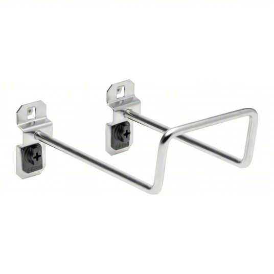 Photo 1 of TRITON PRODUCTS Pegboard Hook: 5 in x 3 3/4 in x 2 1/4 in, 2 Hooks, 5 in Hook Dp, Screw-In, Surface