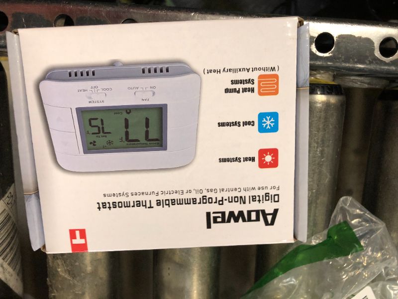Photo 1 of Aowel Non Programmable Thermostat for Home 1 Heat/ 1 Cool Single-Stage System, with Room Temperature & Humidity Monitor (LCD Blue Backlit Screen)
