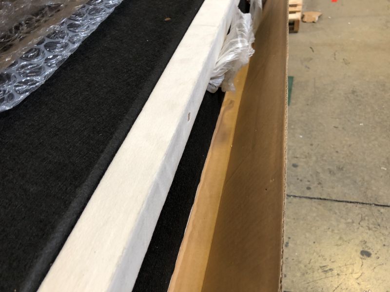 Photo 1 of Merax Modern Upholstered Platform Bed with Headboard King Size, Velvet Floor Bed Frame with Wood Slat Support, No Box Spring Needed, White