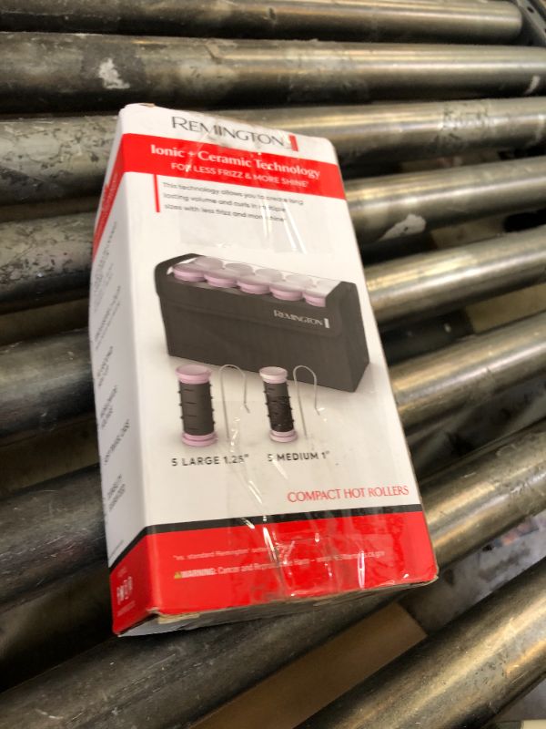 Photo 1 of Remington Compact Ceramic Dual Voltage Hot Rollers for Long and Short Hair, Hair Setters, Hair Curlers, 1-1 ¼" Purple/Black, 10 Piece Set