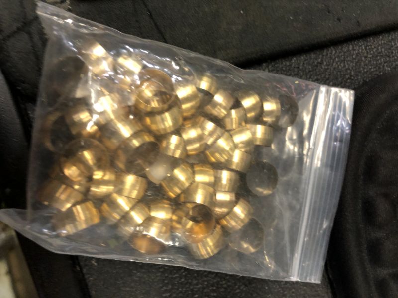 Photo 1 of Biaungdo 50 Pcs Brass Compression Fitting, 1/2" Tube OD Compression Sleeves Ferrules Brass Compression Tube Fitting Assortment