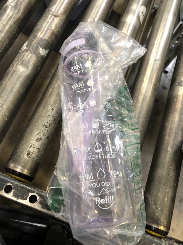 Photo 1 of OLDLEY Water Bottle, 32oz Motivational Sports Water Bottle with Time Marker - Times to Drink - Tritan, BPA Free, Wide Mouth Leakproof,Amethyst (1 Bottle)