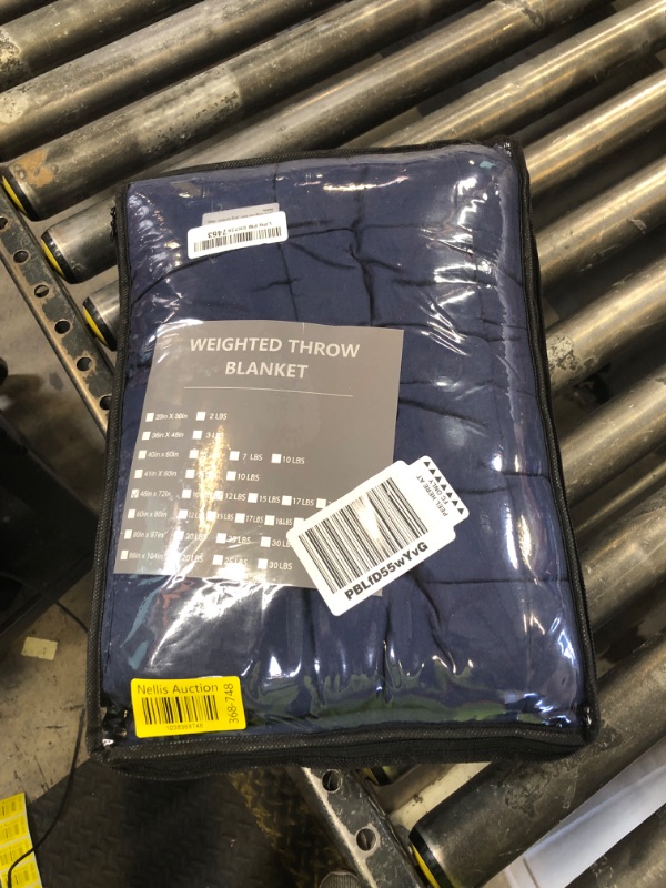 Photo 1 of Navy Blue Weighted Blanket for Adults 12lbs,48"x72" Twin Size Cooling Heavy Blanket for 110-130lbs with Premium Glass Beads, Soft Thick Big Blankets for All-Season Sleeping Comfort Breathable