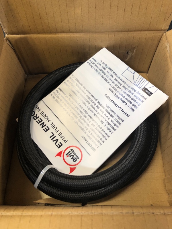Photo 1 of EVIL ENERGY 8AN PTFE Fuel Hose Line, AN8 Fuel Line E85 Nylon Braided 5FT Black