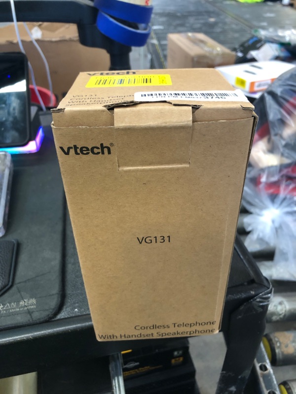 Photo 1 of [New] VTech VG131 DECT 6.0 Cordless Phone - Bluetooth Connection, Blue-White Display, Big Buttons, Full Duplex Speakerphone, Caller ID,Easy Wall Mount, 1000ft Range (White/Grey)