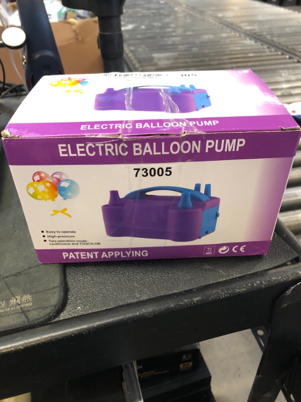 Photo 1 of IDAODAN Electric Balloon Pump, Portable Electric Balloon Blower Inflator Machine Air Pump Dual Nozzle 110V 600W for Party Decorations(Purple Blue)