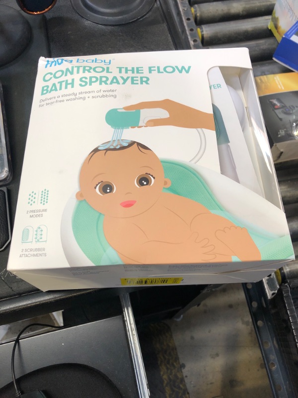 Photo 1 of Frida Baby Control The Flow Bathtub Sprayer Attachment for Baby Bathtub, Shower Head with Scalp Massager, Control Waterflow with 2 Pressure Modes