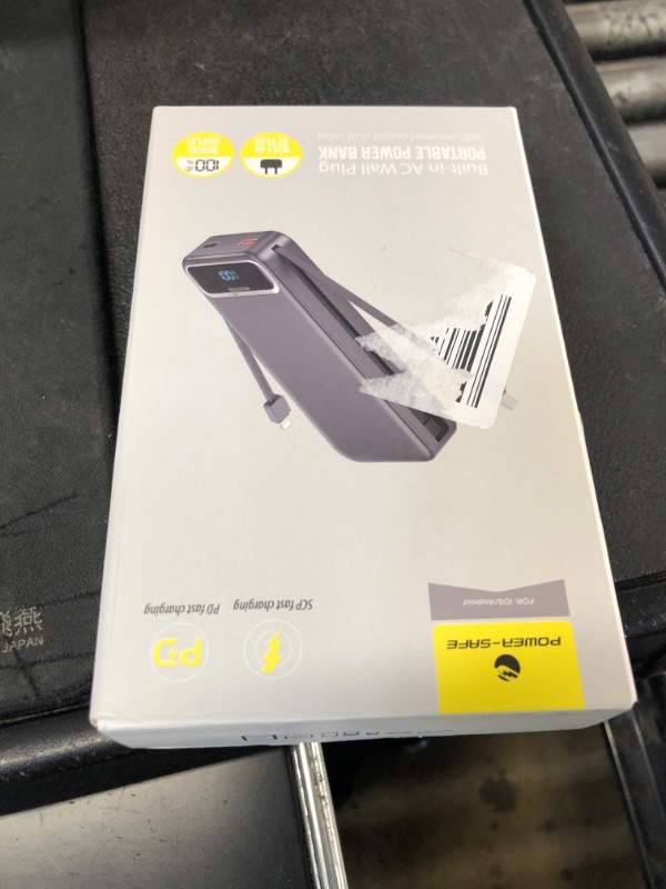 Photo 1 of Portable-Charger Power-Bank with Built-in Cables & AC Wall Plug - 20000mAh PD 20W Fast Charging for iPhone,Android, USB-C,Rechargeable External Battery Pack for Cell Phone,Type C cords,Travel Blue