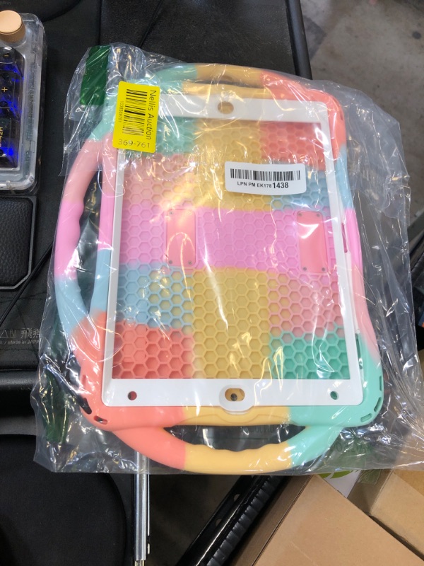 Photo 1 of TOPESCT Kids Case for 10.2" iPad 9th/8th/7th Gen - Made of Kid-Friendly Silicone, with Built-in Screen Protector, Shockproof Handle Stand Case for iPad 9/8/7 Gen 10.2 inch (Rainbow)