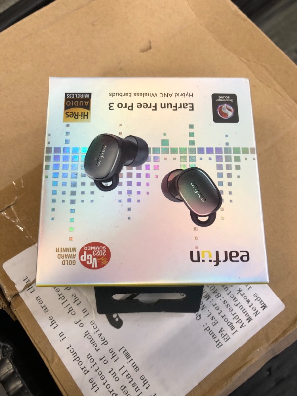 Photo 1 of EarFun Free Pro 3 Noise Cancelling Wireless Earbuds, Hi-Res Sound, Snapdragon Sound with Qualcomm aptX™ Adaptive, 6 Mics ENC, Bluetooth 5.3 Earbuds, Multipoint Connection, Custom App, Wireless Charge