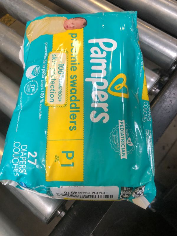 Photo 1 of Pampers Baby Diapers - Swaddlers - Size P1, 27 Count, Ultra Absorbent Disposable Preemie Diaper