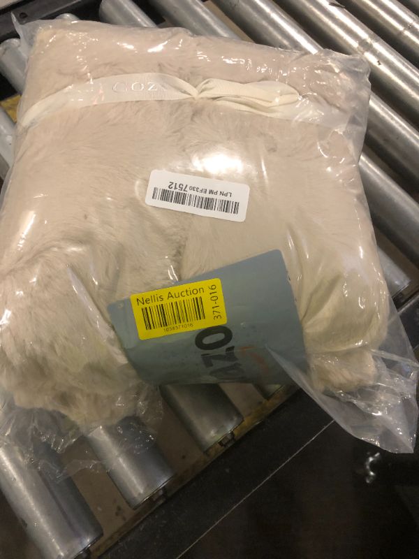 Photo 1 of Cozy Bliss Faux Fur Throw Blanket for Couch, Fuzzy Soft Plush Thick Bubble Blanket for Sofa Bedroom Living Room, 50 * 60 Inches Beige