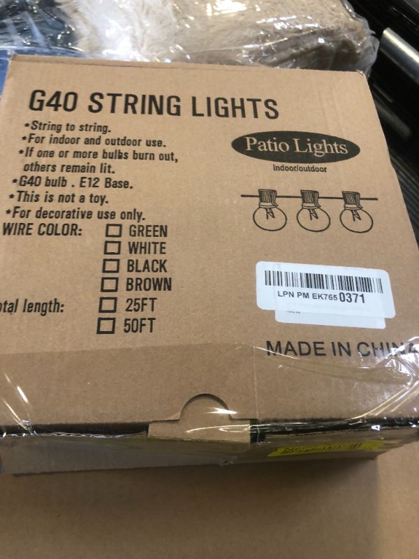 Photo 1 of 25 FT White Lantern String Lights, Chinese Lanterns with 10 LED G40 Light Bulbs, Plug-in Outdoor String Lights for Wedding Home Party Patio Garden Porch Backyard Cafe Decor