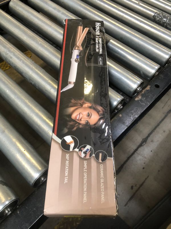 Photo 1 of Hoson 1 Inch Curling Iron Professional Ceramic Tourmaline Coating Barrel Hair Curler, LCD Dispaly with 9 Heat Setting(225°F to 450°F for All Hair Types, Glove Include)