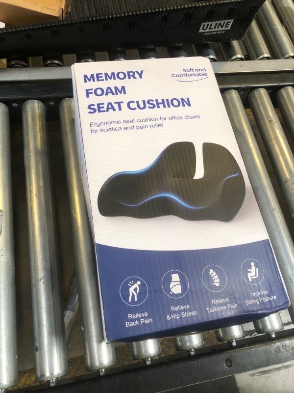 Photo 1 of Benazcap Memory Seat Cushion for Office Chair Ergonomic Cushions Pad Pillow for Pressure Relief Sciatica & Pain Relief Memory Foam for Long Sitting for Gaming Chair and Car Seat Black