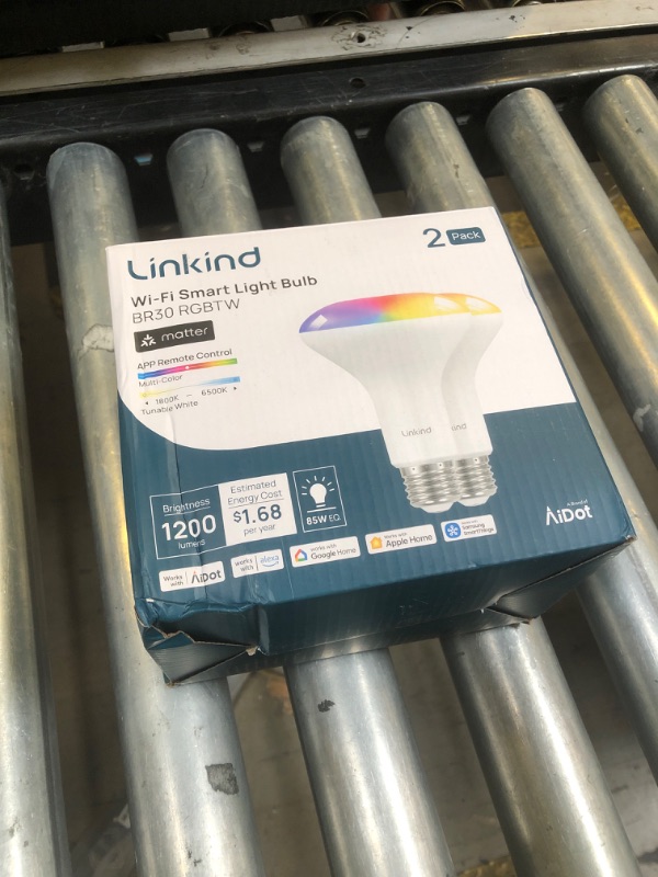Photo 1 of Linkind Matter Smart Light Bulb,1200LM 85W BR30 Smart Flood Light Bulbs Work with Alexa, Apple Home, Google Home, RGBTW Recessed Color Changing Bulbs E26, 2.4GHz Only WiFi Light Bulbs LED, 2Pack
