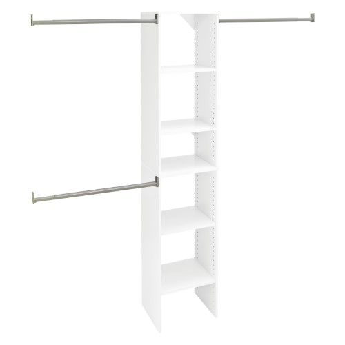 Photo 1 of ClosetMaid SS16-TK SuiteSymphony 6 to 9 Foot Wide Closet System Kit with 5 Shelves Pure White Storage and Organization Closet Organizers Closet
