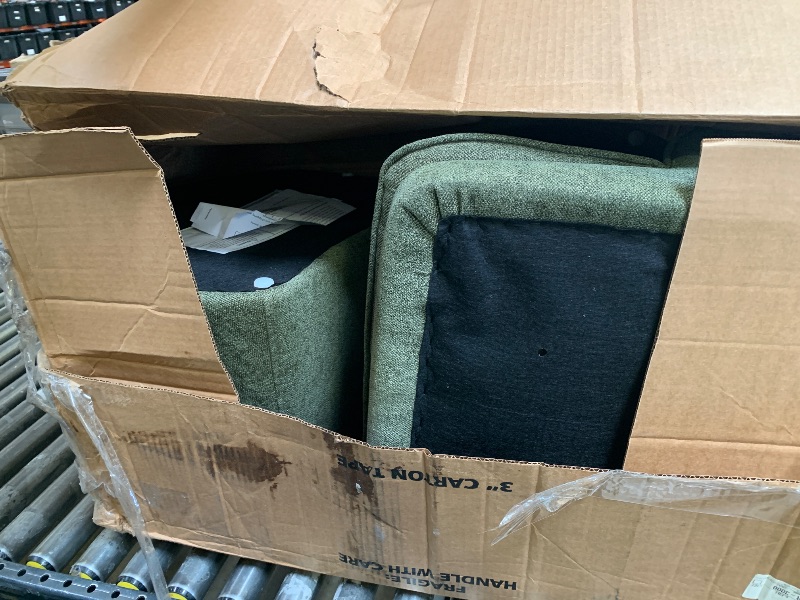 Photo 1 of KISLOT Swivel Dining Chairs Modern Desk Chair Upholstered Linen Fabric Side Chair for Kitchen Dining Room Bedroom,Moss Green,2 Box