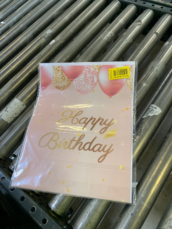 Photo 1 of Jumbo Birthday Card with Envelope, 22 x 14 Inch Pink Gaint Greeting Card for Women, Extra Large Happy Birthday Guest Book, Oversize Birthday Party Signs Decorations Supplies for Girls Mother Daughter