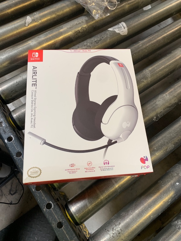 Photo 1 of PDP Gaming AIRLITE Stereo Headset with Mic for Nintendo Switch/Switch Lite/OLED - Wired Power Noise Cancelling Microphone, Lightweight, Soft Comfort On Ear Headphones (Black & White)