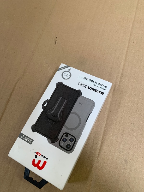 Photo 1 of M MYBAT PRO Maverick Series iPhone 16 Pro Max Case with Belt Clip Holster,Compatible with Magsafe w/Screen Protector,Anti-Drop,Shockproof,360°Rotating Kickstand,Heavy Duty Protection Natural Titanium