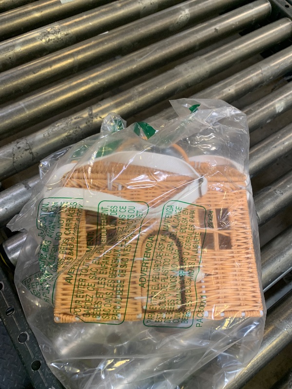 Photo 1 of Wettarn Handmade Rattan Doll House Rattan House Shape Shoulder Bag Wicker Basket with Lid for Doll Toys Storage Basket Small Dollhouses Cute Woven Handcrafted Artwork Gift(Khaki)