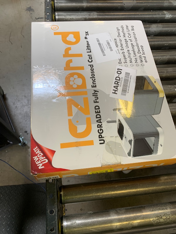 Photo 1 of LCZLBRRD Upgraded Fully Enclosed Cat Litter Box with Lid, Covered Cat Box Enclosure, Anti-Splashing Easy to Clean Kitty Litter Boxes with Drawer, 3 Modes can Use from Kitten to Adult(White&Grey)