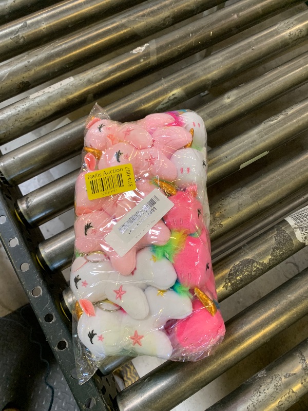 Photo 1 of 16 Pack Mini Plush Unicorn Toys - Cute Stuffed Unicorn Keychain, Wedding & Birthday Party Favors, 4 Colors