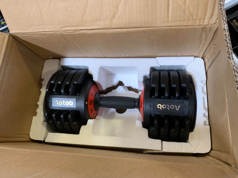 Photo 1 of AOTOB 55 lbs Adjustable Dumbbell With Anti-Slip Fast Adjust Turning Handle for Men and Women, Single Weight for Home Gym Exercise