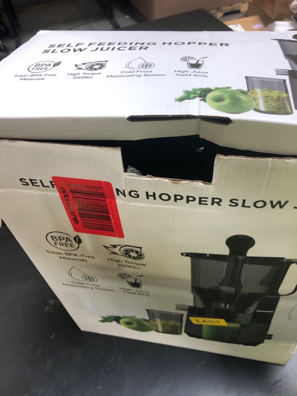 Photo 1 of Cold Press Juicer, 5.8" Extra Large Feed Chute Fit Whole Fruits & Vegetables, 350W Slow Masticating Juicer Machines, Easy to Clean,High Juice Yield?Grey?