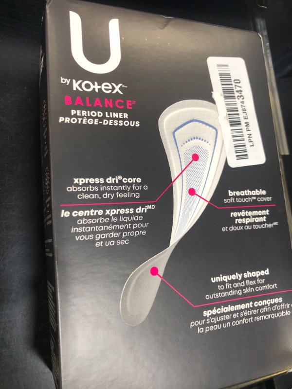 Photo 1 of U by Kotex Balance Wrapped Panty Liners, Regular Length, 80 Count (Packaging May Vary)