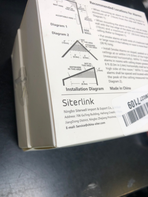 Photo 1 of Siterlink  Detectors,Replaceable Battery Included Smoke Alarms with 10 Hours Silence Button,Photoelectric Sensor Smoke Detector,Fire Detectors for Home,ETL-9th Listed,GS509A 2-Pack