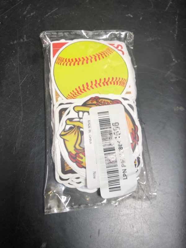 Photo 1 of 100PCS Softball Stickers, Cute Motivational Vinyl Waterproof Stickers for Water Bottles,Helmets, Luggage, Teaching Incentives, Softball Gifts for Girls Kids, Teens and Adults
